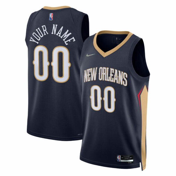 New Orleans Pelicans Nike 2021/22 Diamond Swingman Custom Jersey - Icon Edition - Navy - Image 2