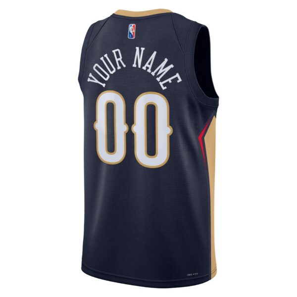 New Orleans Pelicans Nike 2021/22 Diamond Swingman Custom Jersey - Icon Edition - Navy - Image 4