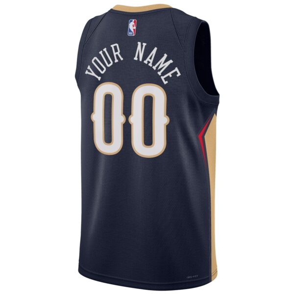 New Orleans Pelicans Nike Unisex 2022/23 Swingman Custom Jersey Navy - Icon Edition - Image 4