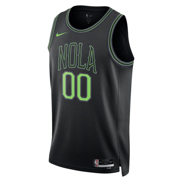 New Orleans Pelicans Nike Unisex 2023/24 Custom Swingman Jersey - Black - City Edition - Image 3