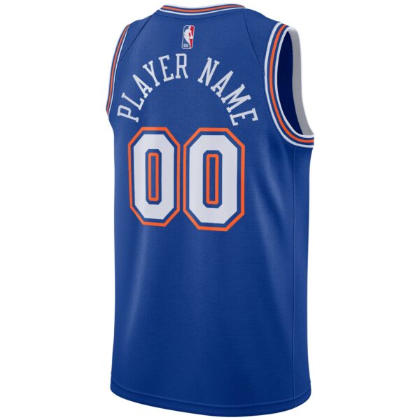 New York Knicks Jordan Brand Swingman Custom Jersey - Statement Edition - Blue - Image 4