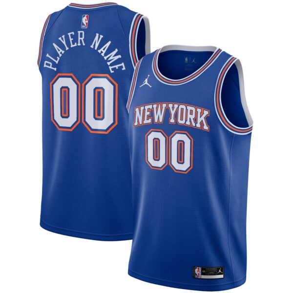New York Knicks Jordan Brand Swingman Custom Jersey - Statement Edition - Blue - Image 2