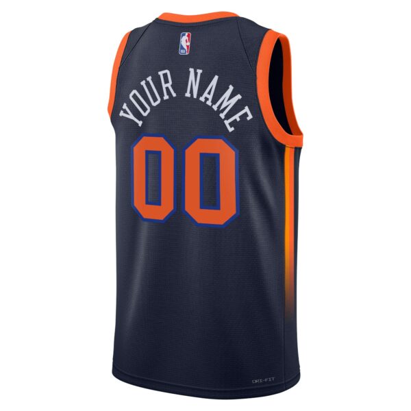New York Knicks Jordan Brand Unisex 2022/23 Swingman Custom Jersey - Statement Edition - Navy - Image 4