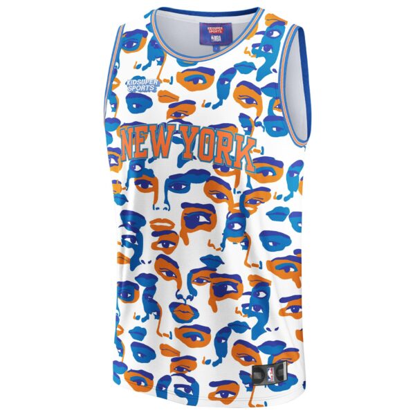 New York Knicks NBA & KidSuper Studios by Fanatics Unisex Hometown Jersey - White - Image 3