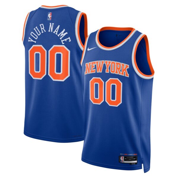 New York Knicks Nike Unisex Swingman Custom Jersey Blue - Icon Edition - Image 2
