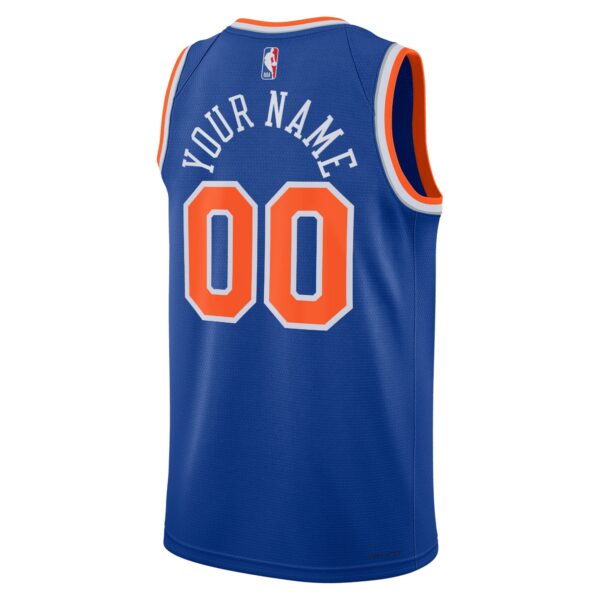 New York Knicks Nike Unisex Swingman Custom Jersey Blue - Icon Edition - Image 4