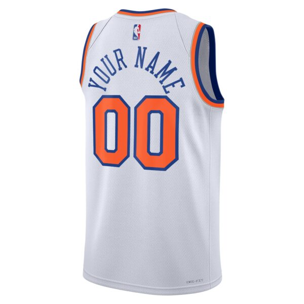 New York Knicks Nike Unisex Swingman Custom Jersey White - Association Edition - Image 4