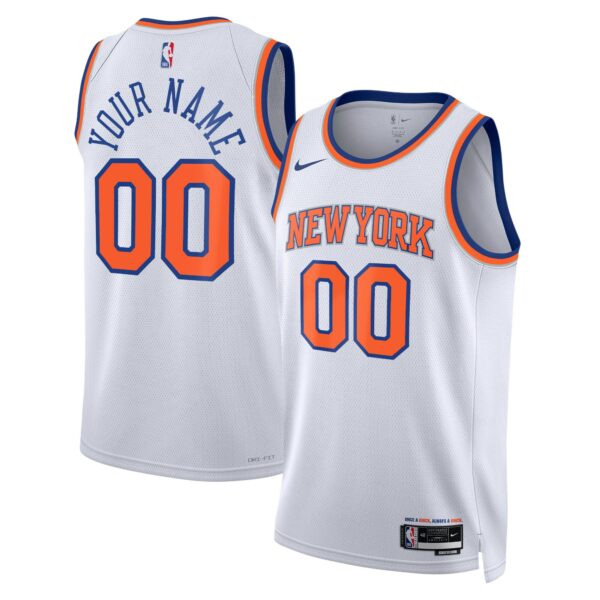 New York Knicks Nike Unisex Swingman Custom Jersey White - Association Edition - Image 2