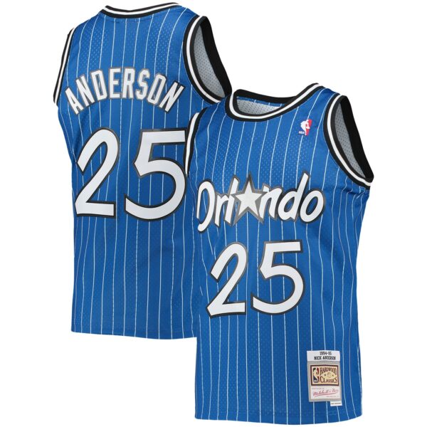 Nick Anderson Orlando Magic Mitchell & Ness 1994/95 Hardwood Classics Swingman Jersey - Blue - Image 2