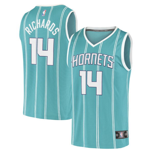 Nick Richards Charlotte Hornets Fanatics Youth 2020/21 Fast Break Replica Jersey - Icon Edition - Teal