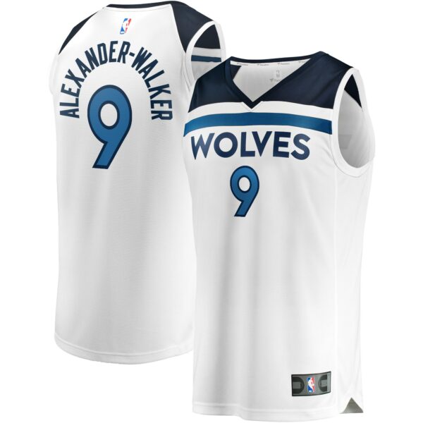 Nickeil Alexander-Walker Minnesota Timberwolves Fanatics Fast Break Replica Player Jersey - Association Edition - White - Image 2