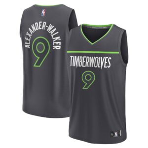 Nickeil Alexander-Walker Minnesota Timberwolves Fanatics Fast Break Replica Player Jersey - Statement Edition - Black