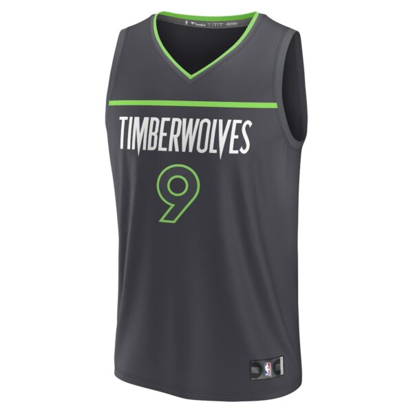 Nickeil Alexander-Walker Minnesota Timberwolves Fanatics Fast Break Replica Player Jersey - Statement Edition - Black - Image 3