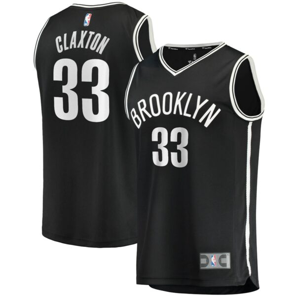 Nicolas Claxton Brooklyn Nets Fanatics Fast Break Replica Jersey - Icon Edition - Black - Image 2