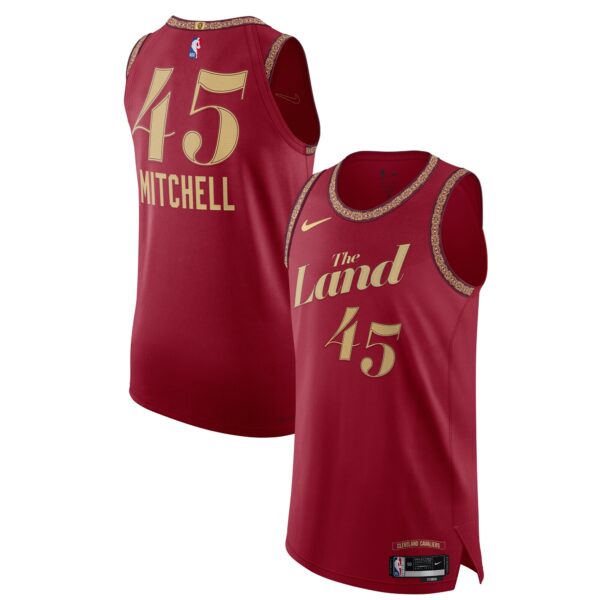 Nike Donovan Mitchell Cleveland Cavaliers  Authentic Jersey - City Edition - Wine - Image 2