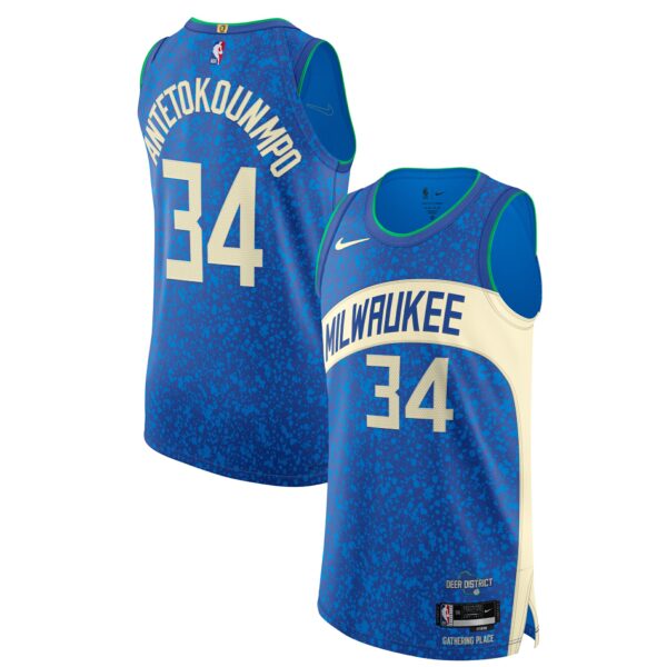 Nike Giannis Antetokounmpo Milwaukee Bucks  Authentic Jersey - City Edition - Blue