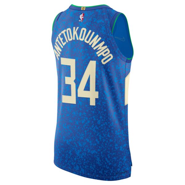 Nike Giannis Antetokounmpo Milwaukee Bucks  Authentic Jersey - City Edition - Blue - Image 4
