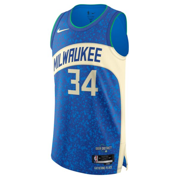 Nike Giannis Antetokounmpo Milwaukee Bucks  Authentic Jersey - City Edition - Blue - Image 3