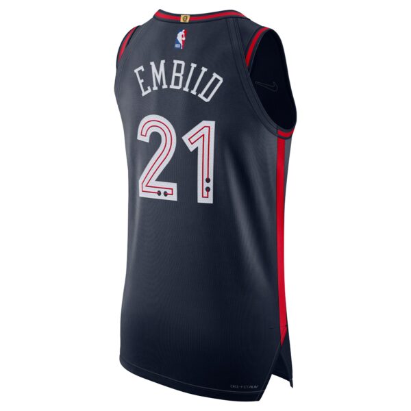 Nike Joel Embiid Philadelphia 76ers  Authentic Jersey - City Edition - Navy - Image 4