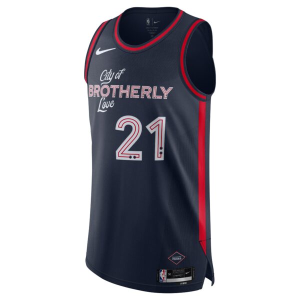 Nike Joel Embiid Philadelphia 76ers  Authentic Jersey - City Edition - Navy - Image 3