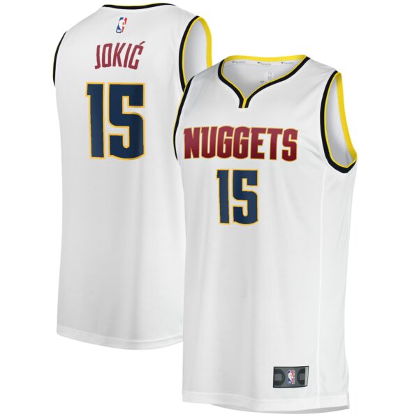 Nikola Jokic Denver Nuggets Fanatics Youth Fast Break Player Jersey - Association Edition - White - Image 2