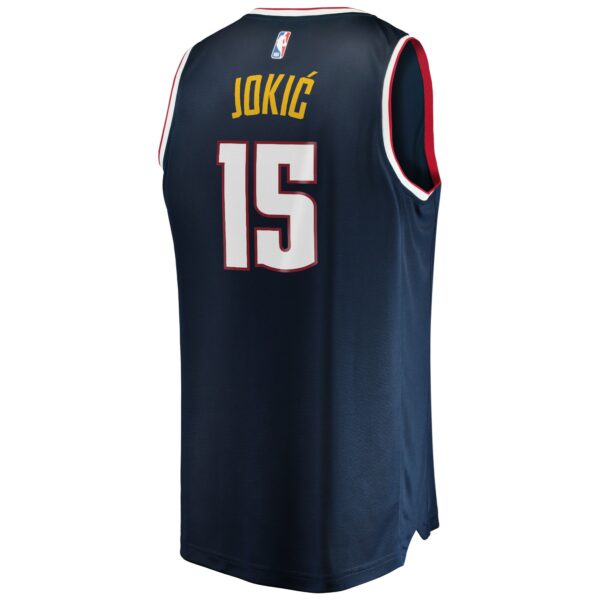 Nikola Jokic Denver Nuggets Fanatics Youth Fast Break Replica Jersey Blue - Icon Edition - Image 4