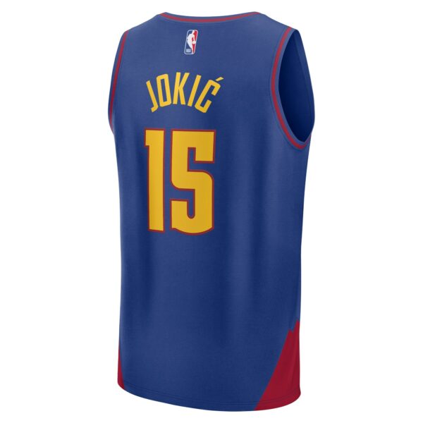 Nikola Jokic Denver Nuggets Fanatics Youth Fast Break Replica Player Jersey - Statement Edition - Blue - Image 4