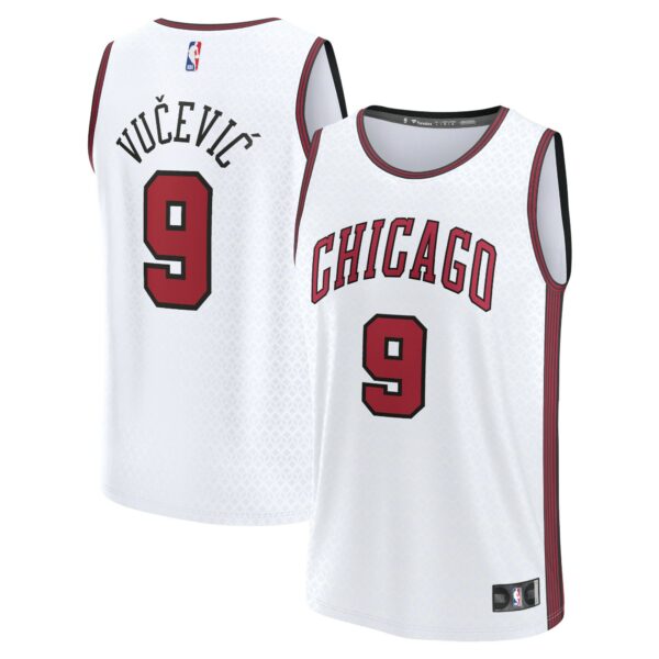 Nikola Vucevic Chicago Bulls Fanatics Fastbreak Jersey - City Edition - White - Image 2