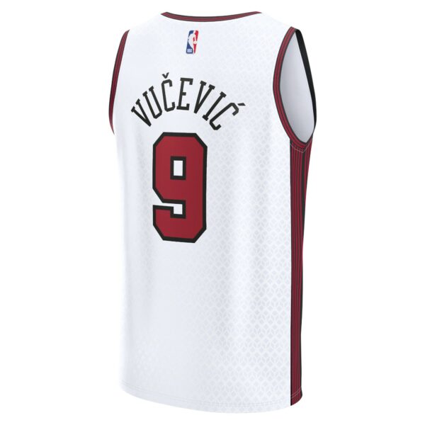 Nikola Vucevic Chicago Bulls Fanatics Fastbreak Jersey - City Edition - White - Image 4
