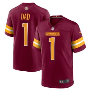 Number 1 Dad Washington Commanders Nike Game Jersey - Burgundy