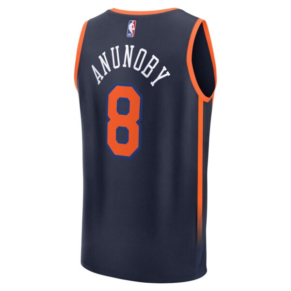 OG Anunoby New York Knicks Fanatics Fast Break Player Jersey - Statement Edition - Navy - Image 4
