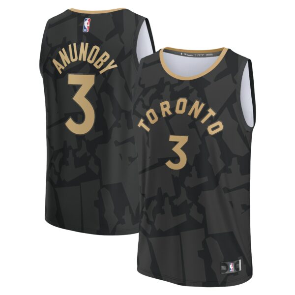 OG Anunoby Toronto Raptors Fanatics Fastbreak Jersey - City Edition - Black - Image 2