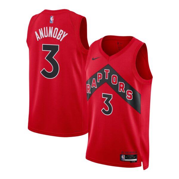 OG Anunoby Toronto Raptors Nike Unisex Swingman Jersey - Icon Edition - Red - Image 2
