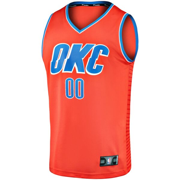 Oklahoma City Thunder Fanatics  Fast Break Custom Replica Jersey - Orange - Statement Edition - Image 3
