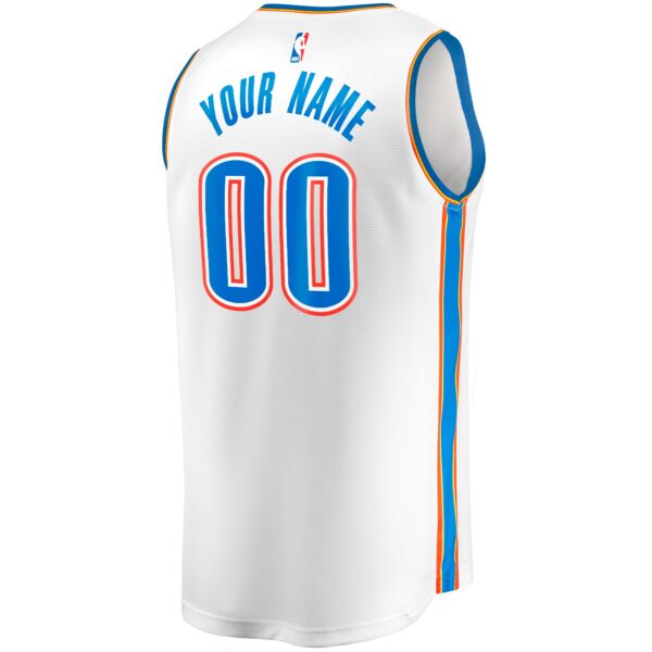 Oklahoma City Thunder Fanatics Fast Break Custom Replica Jersey - White - Association Edition - Image 4