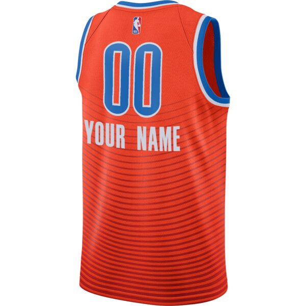 Oklahoma City Thunder Jordan Brand Swingman Custom Jersey - Statement Edition - Orange - Image 4