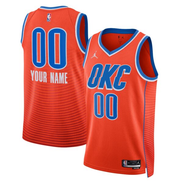 Oklahoma City Thunder Jordan Brand Unisex 2022/23 Swingman Custom Jersey - Statement Edition - Orange - Image 2