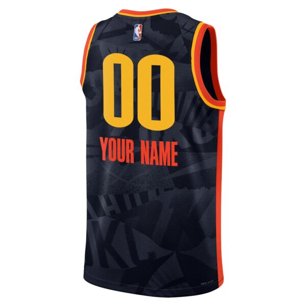 Oklahoma City Thunder Nike Unisex 2023/24 Custom Swingman Jersey - Navy - City Edition - Image 4