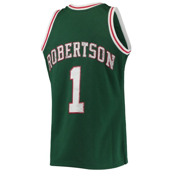 Oscar Robertson Milwaukee Bucks Mitchell & Ness 1996/97 Hardwood Classics NBA 75th Anniversary Diamond Swingman Jersey - Green - Image 4