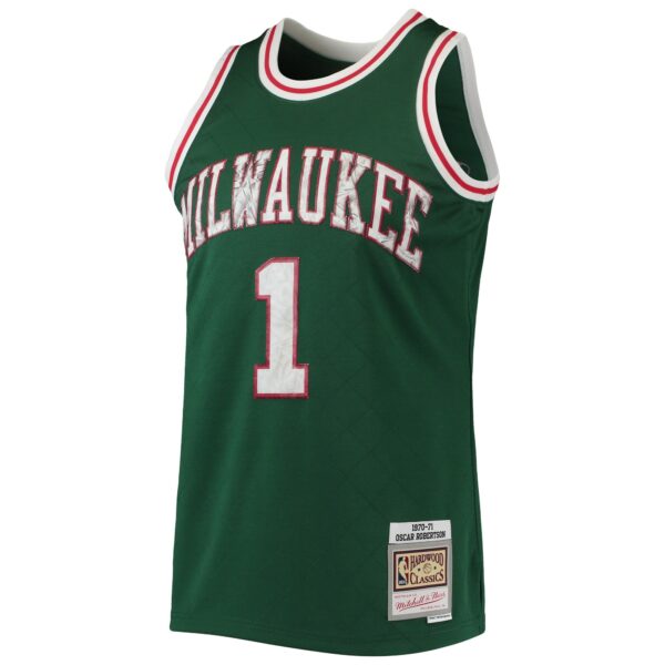 Oscar Robertson Milwaukee Bucks Mitchell & Ness 1996/97 Hardwood Classics NBA 75th Anniversary Diamond Swingman Jersey - Green - Image 3
