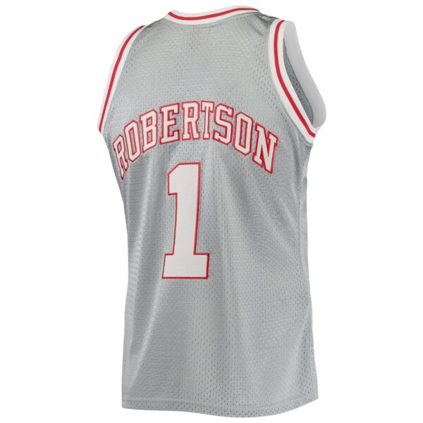 Oscar Robertson Milwaukee Bucks Mitchell & Ness 75th Anniversary 1971/72 Hardwood Classics Swingman Jersey - Silver - Image 4
