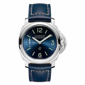 Panerai Luminor Base PAM1085 HWF SS Blue Dial Blue Leather Strap 6497 Watch