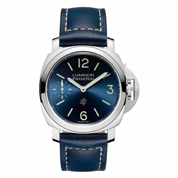 Panerai Luminor Base PAM1085 HWF SS Blue Dial Blue Leather Strap 6497 Watch