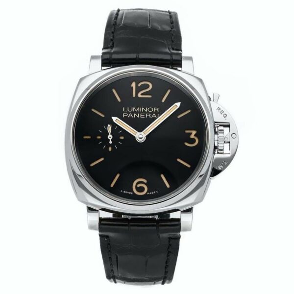 Panerai Luminor Due 3 Days Acciaio PAM 676 V6F SS Black Dial P1000 Watch