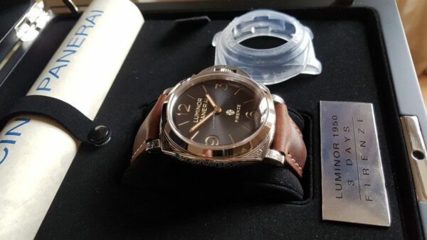 Panerai Luminor Firenze 1950 3 Days PAM972 V9F SS Black Dial P3000 Watch - Image 11