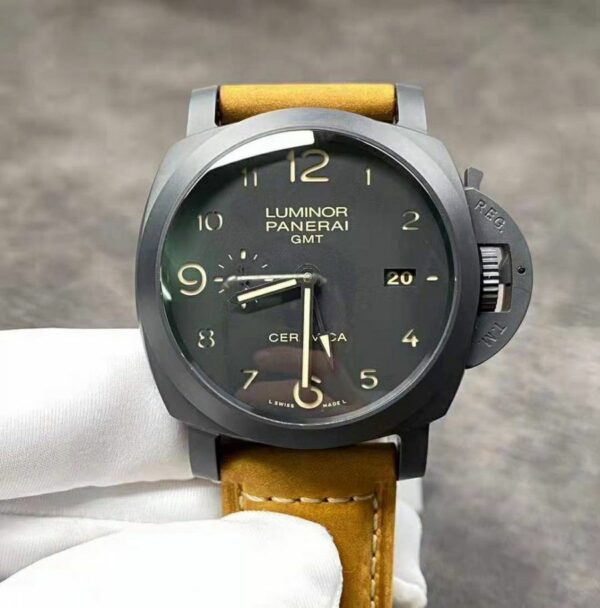 Panerai Luminor GMT 1950 3 Days PAM441 VSF Ceramic Black Dial P9001 V2 (Free Strap) Watch - Image 7