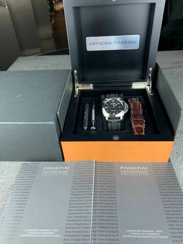 Panerai Luminor Marina 1950 PAM351 VSF SS Black Dial P9000 Watch - Image 8