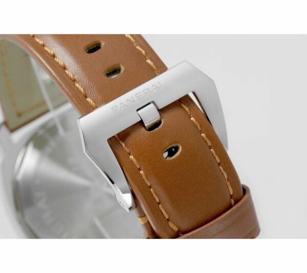 Panerai Luminor Marina PAM005 HWF SS Black Dial Brown Leather Strap 6497 Watch - Image 4
