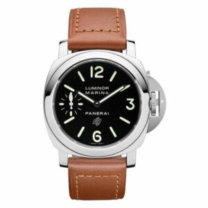 Panerai Luminor Marina PAM005 HWF SS Black Dial Brown Leather Strap 6497 Watch