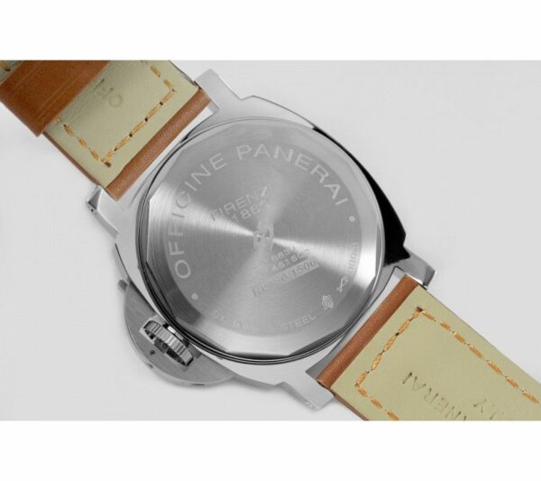 Panerai Luminor Marina PAM005 HWF SS Black Dial Brown Leather Strap 6497 Watch - Image 5